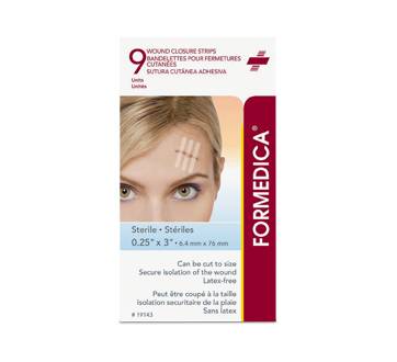 Formedica bandelette pour fermetures cutanées (9 unités, 6.4 mm x 76 mm) - wound closure strips (9 units, 6.4 mm x 76 mm)