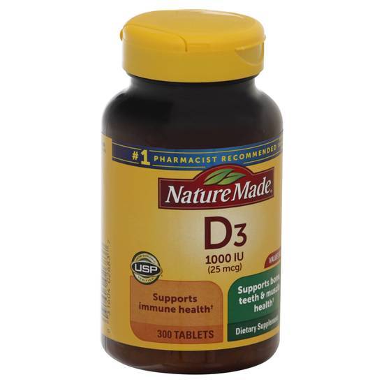 Nature Made Vitamin D3 Value Size 25 Mcg Tablets