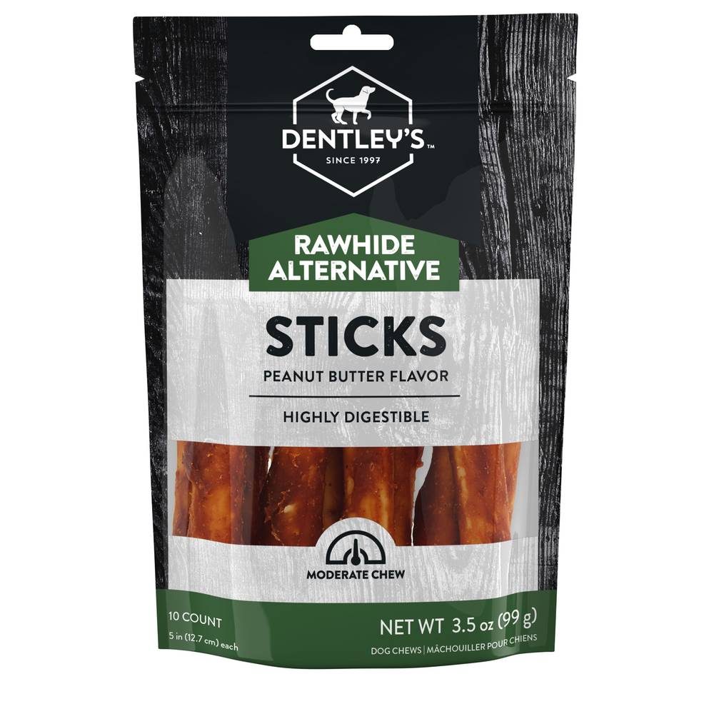 Dentley's Rawhide-Free Retriever Sticks Dog Chew (5 in s-m/peanut butter)