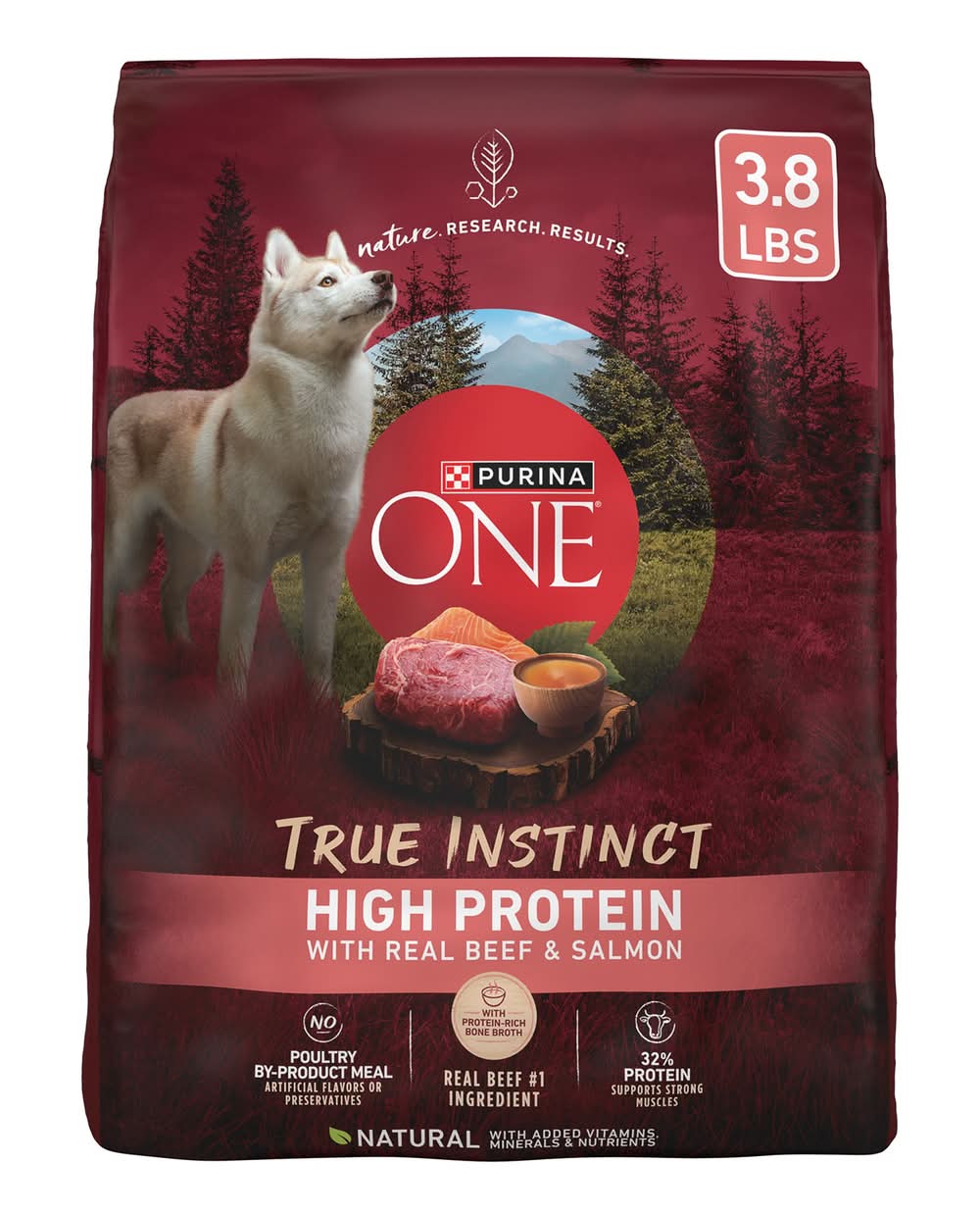 Purina ONE True Instinct High Protein Dry Dog Food - Natural, Beef & Salmon (Flavor: Beef & Salmon, Color: Red, Size: 3.8 Lb)