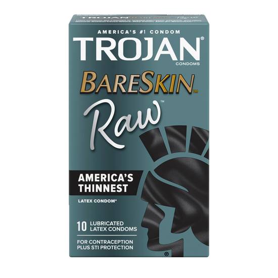 Trojan BareSkin Raw Lubriated Latex Condoms, 10 CT
