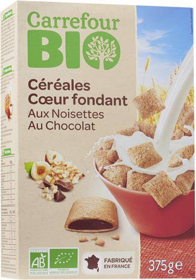 Carrefour Bio - Céréales aux noisettes et au chocolat