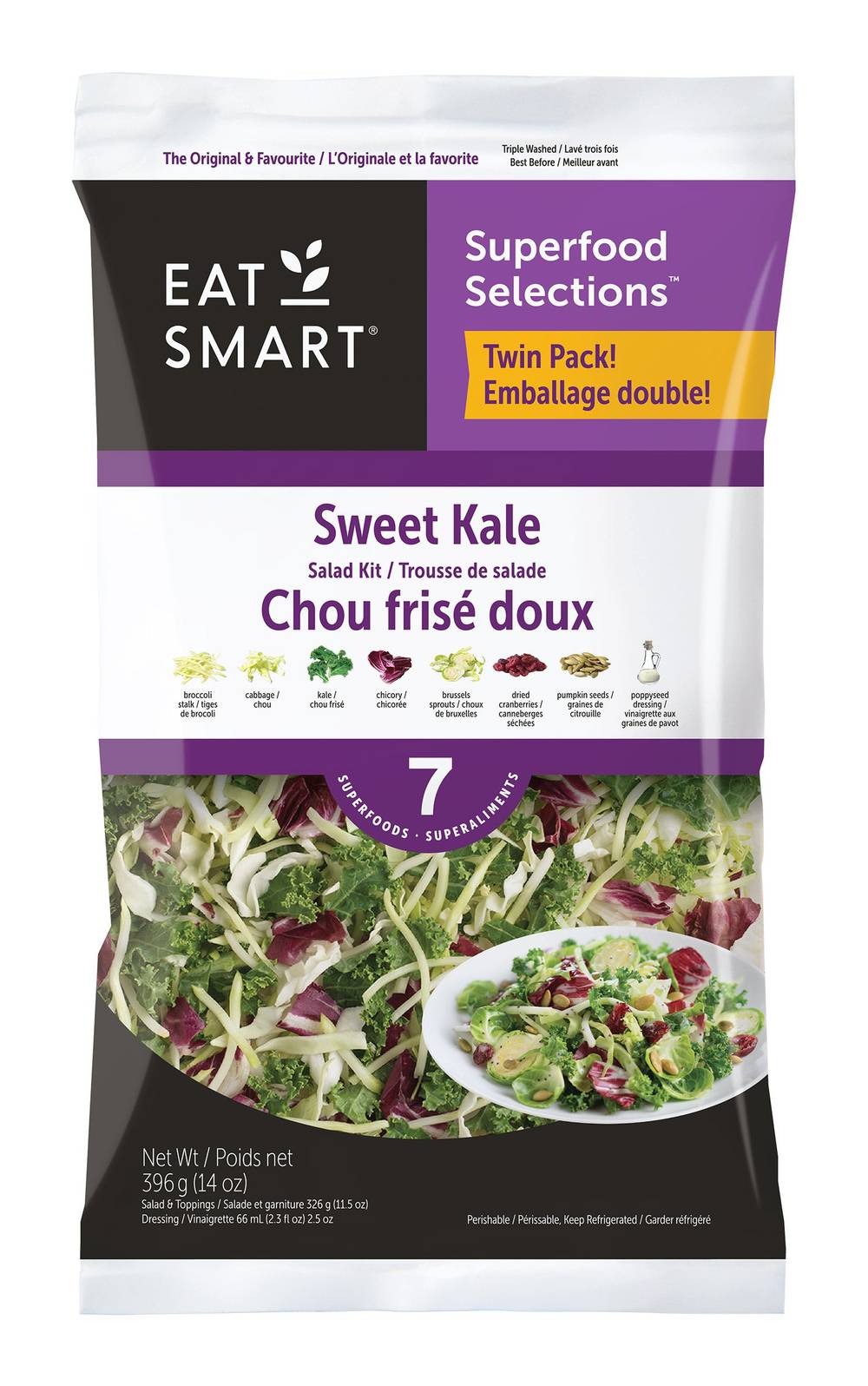 Salade De Chou Frisé Doux En Emballage Double, 369 G / Sweet Kale Salad Twin Pack, 369 G