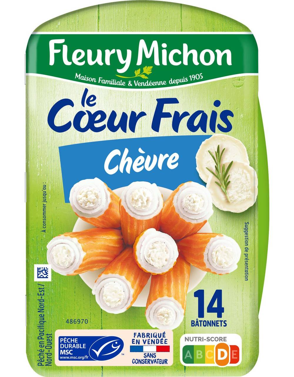 Fleury Michon - Bâtonnets de surimi cœur frais fromage de chèvre (14)