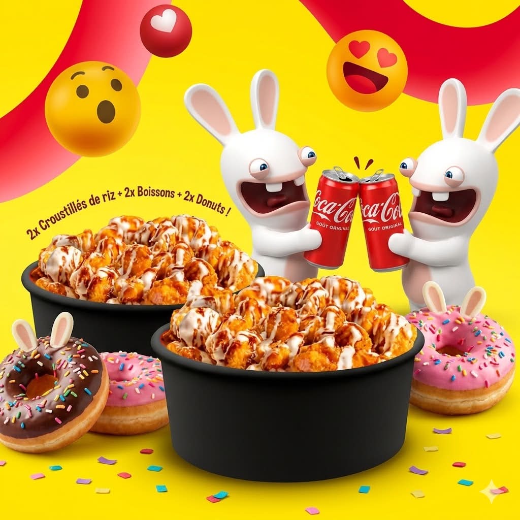 MENU BWAAAH DUO AU CHOIX 🐰🐰❤️ +2 CANETTE 🥤+ 2 Desserts offerts !!