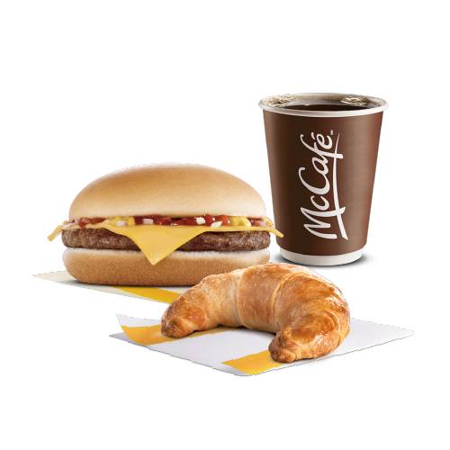 Hamburguesa queso+Medialunas+Cafe