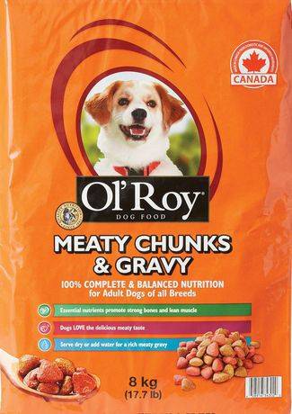 Ol' Roy Meaty Chunks & Gravy Dry Food For Adult Dogs (8 kg)