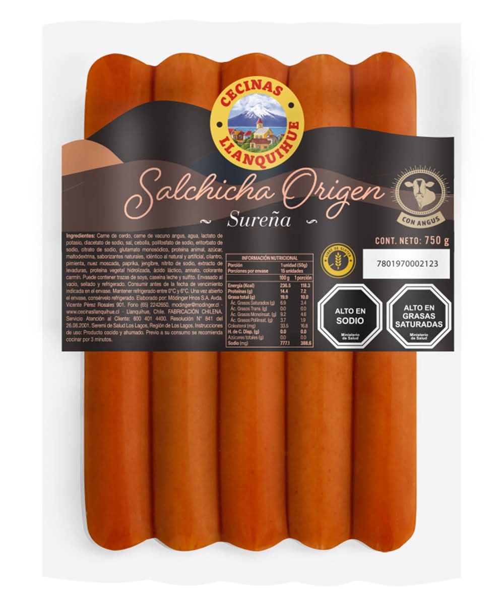 Salchicha Sureña Llanquihue Orígenes 750 g