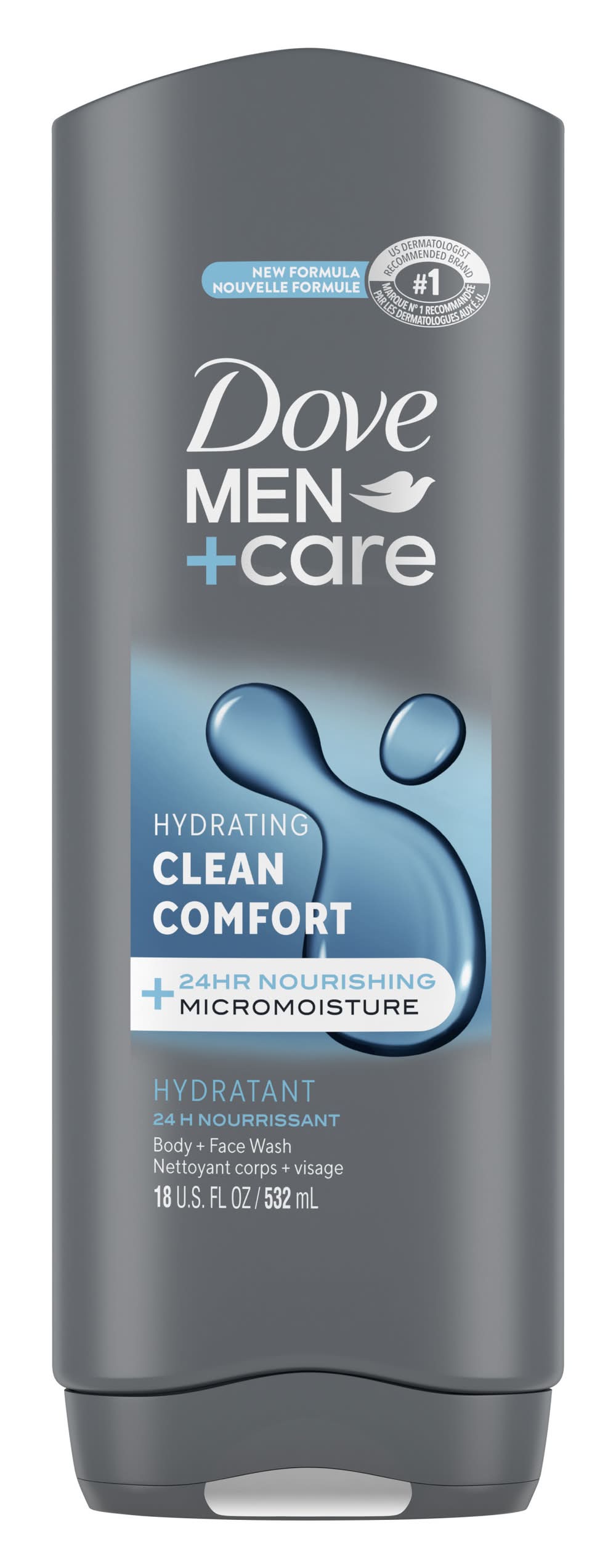 Dove Men + Care Clean Comfort Hydrating Body & Face Wash, Men (18 fl oz)