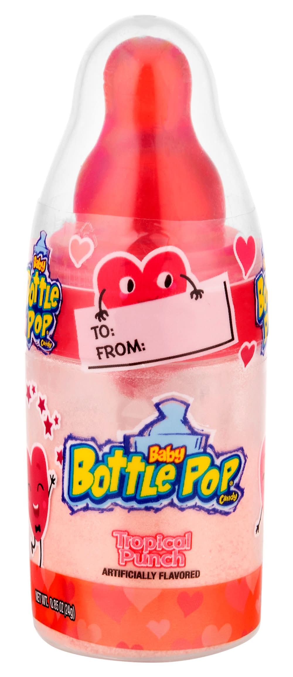 Baby Bottle Pop Valentine's Day Lollipop, Strawberry (0.85 oz)