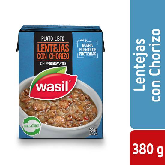 Wasil lentejas con chorizo (caja 380 g)