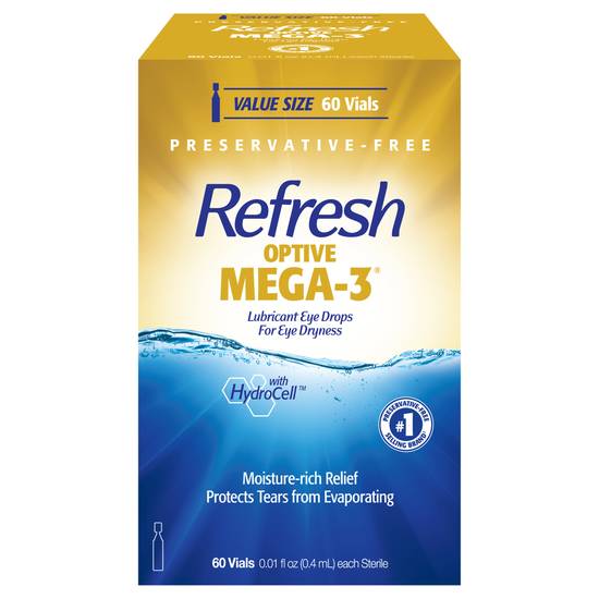 Refresh Optive Mega-3 Preservative-Free Lubricant Eye Drops Vials (60 ct)