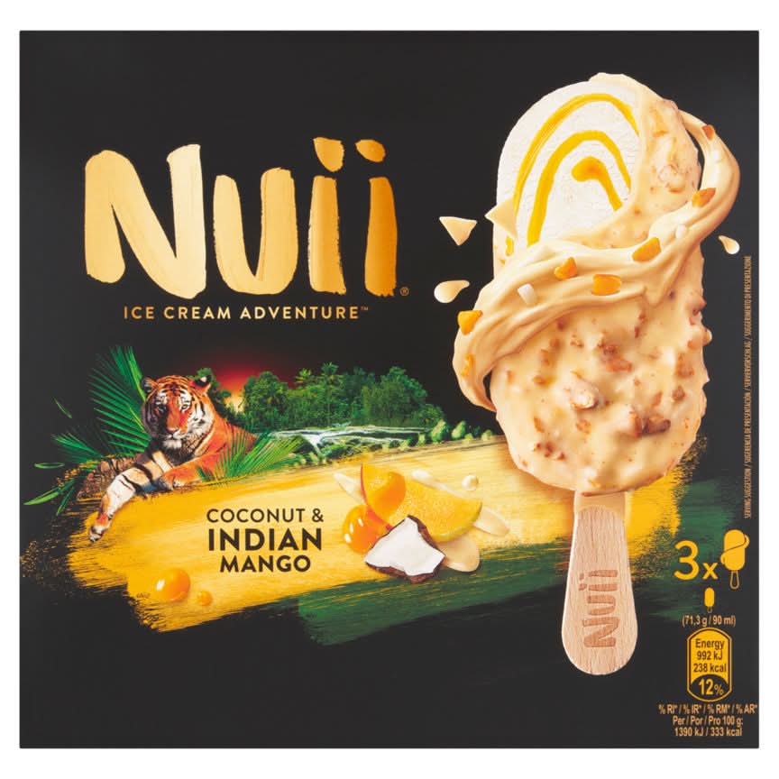 Nuii Ice Cream Adventure 3 Coconut & Indian Mango 214g