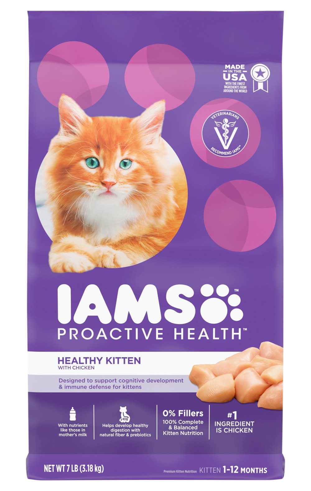Iams Proactive Health For Kittens Dry Cat Food 1-12 Months, Chicken (7 lbs)