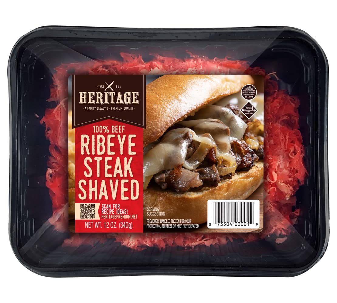 Heritage 100% Ribeye Steak Shaved Beef (12 oz)