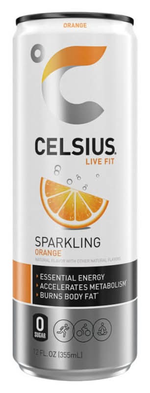 Celsius Live Fit Sparkling Energy Drink, Orange (12 fl oz)