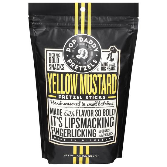 Pop Daddy Pretzels Yellow Mustard Pretzel Sticks
