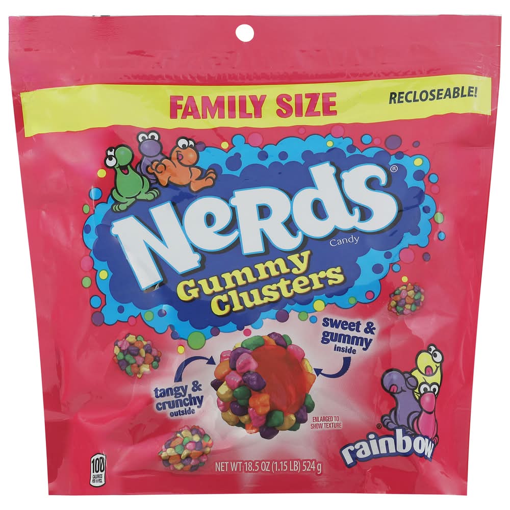 Nerds Family Size Gummy Clusters Candy, Rainbow (18.5 oz)