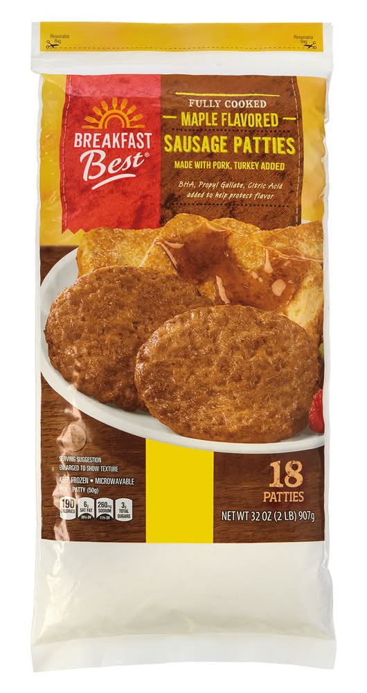 Breakfast Best Sausage Patties, Maple (32 oz, 18 ct)
