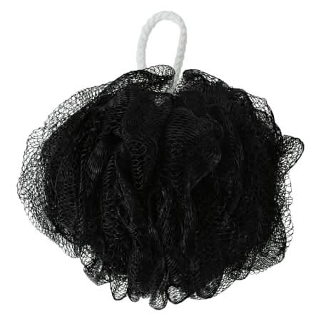 Bath & Shower Mesh Pouf 5.1in Black