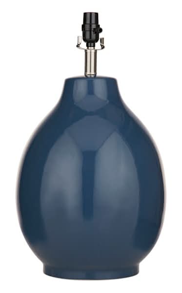 Blue Ceramic Table Lamp Base, 20"