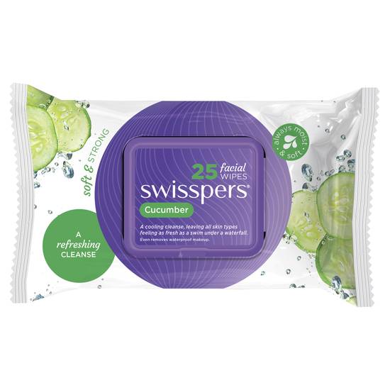 Swisspers Cucumber Facial Wipes (25 pack)
