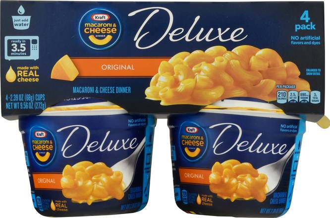 Kraft Deluxe Macaroni & Cheese Original Cup (4 ct, 2.39 oz)