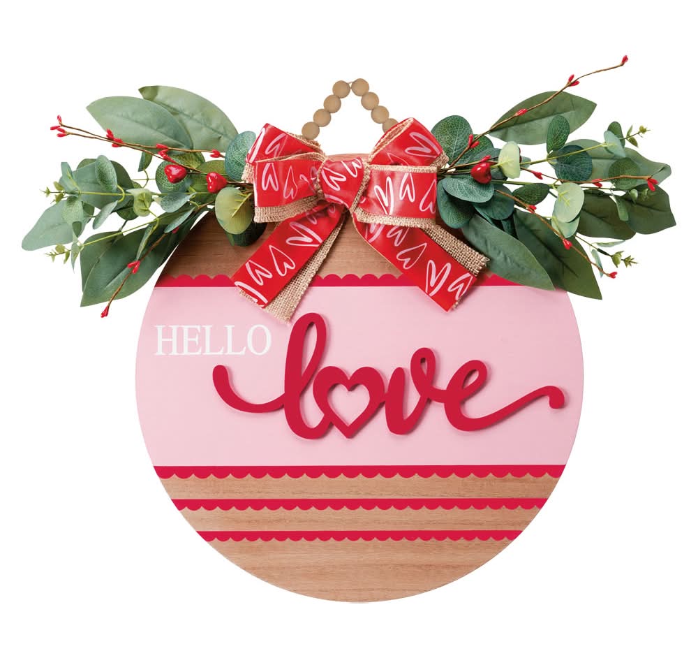 Kirkton House Valentine's Day Circle Sign, Hello Love