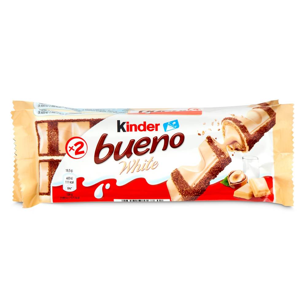 Barritas De Chocolate Blanco Y Avellanas Kinder Bolsa 3 X 39 G