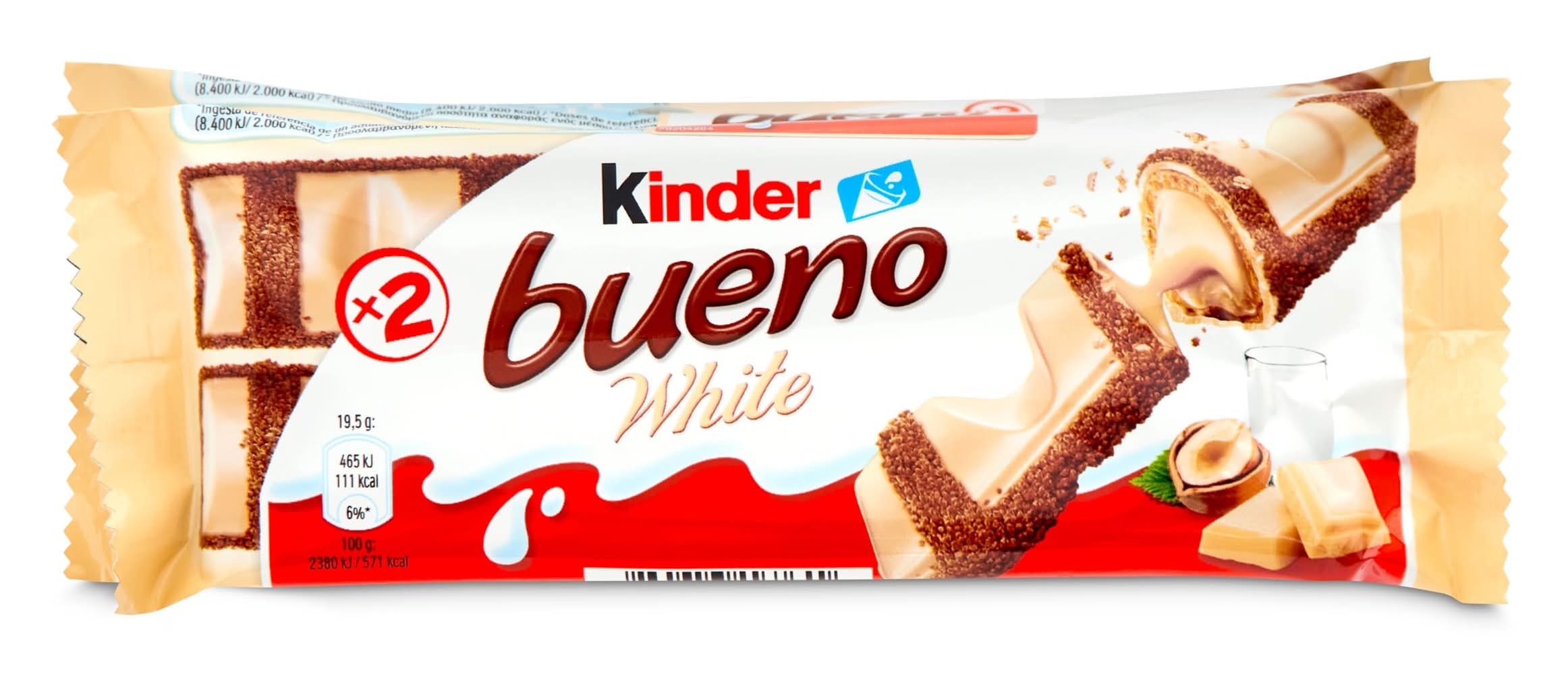 Barritas De Chocolate Blanco Y Avellanas Kinder Bolsa 3 X 39 G