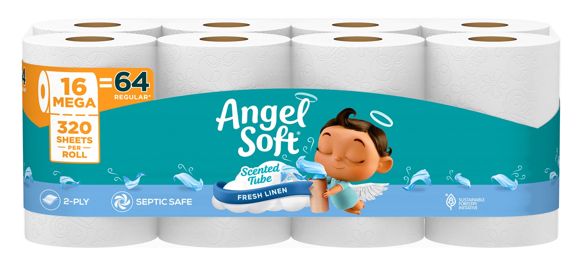 Angel Soft Toilet Paper With Fresh Linen Scent Bathroom Tissue (16 ct)