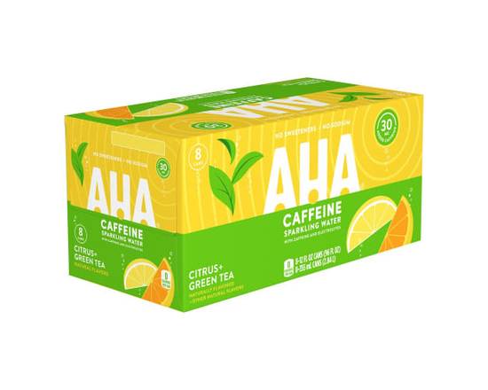 Aha · Citrus Green Tea Caffeinated Sparkling Water (8 x 12 fl oz)