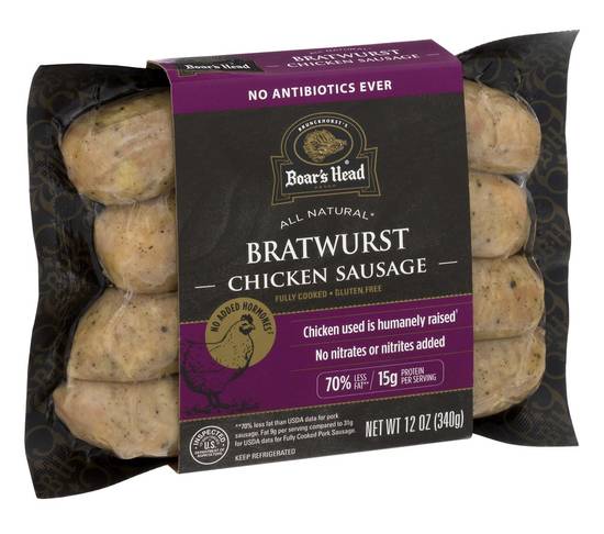 Boar's Head Bratwurst Chicken Sausage Fully Cooked (12 oz)