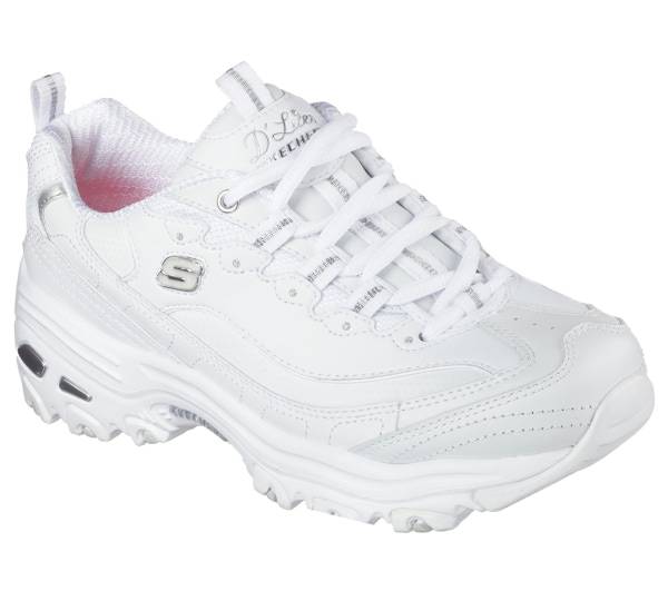 Skechers Women's D'Lites-Fresh Start Shoes, White, Size 10 Wide