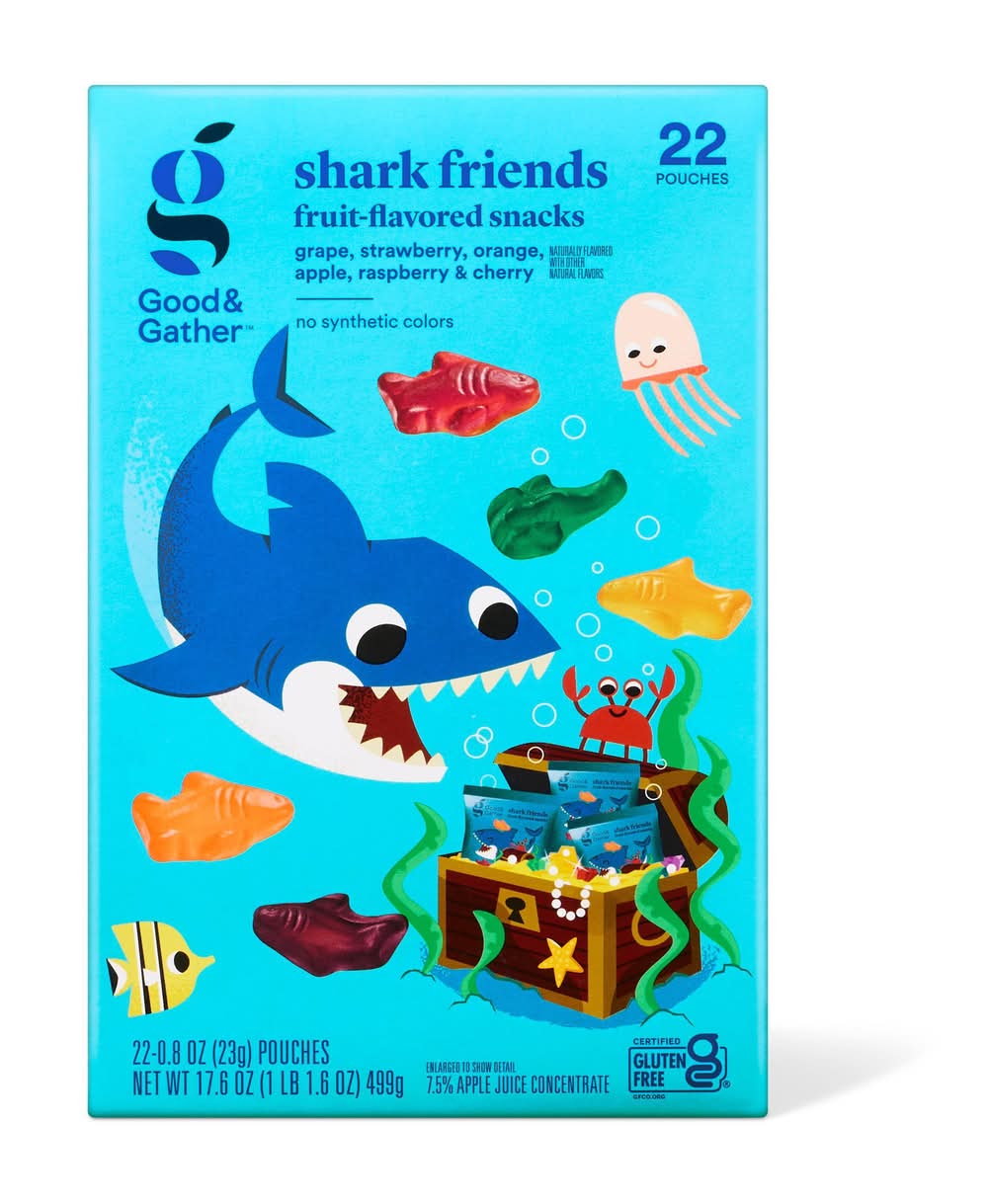 Good & Gather Shark Friends Fruit Flavored Snacks, Assorted (17.6 oz, 22 ct)