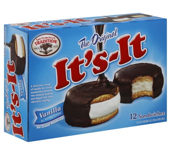It's-It Dark Chocolate Sandwiches, Vanilla (5.5 fl oz, 12 ct)