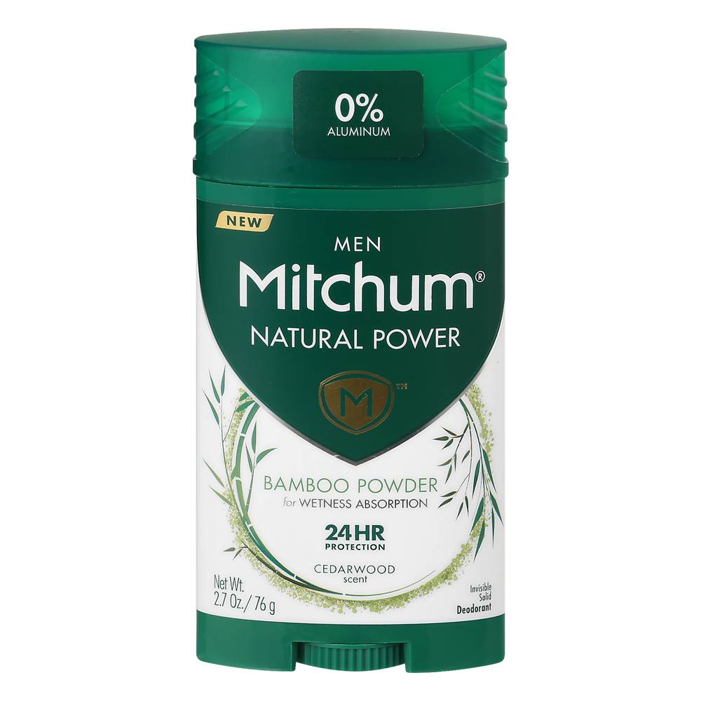 Mitchum Natural Power Deodorant For Men, Cedarwood (2.7 oz)