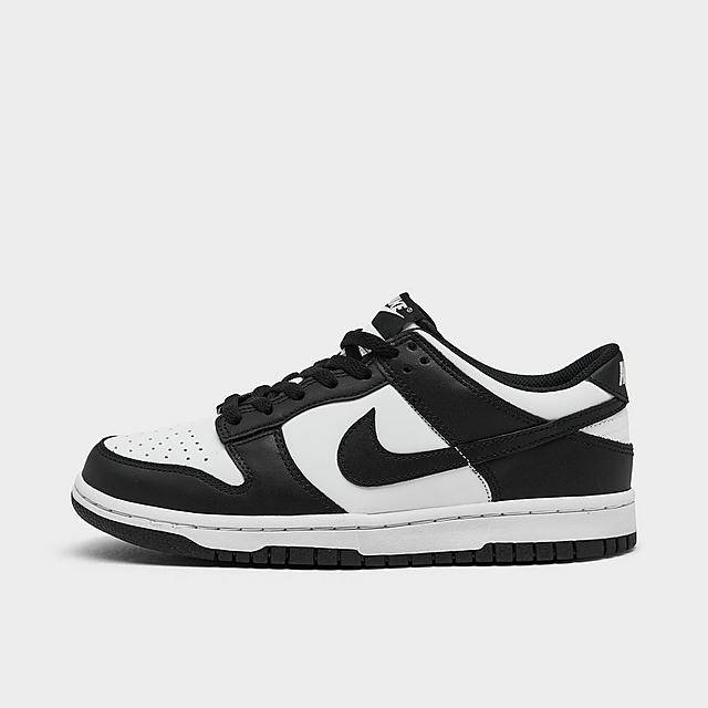 Big Kids' Nike Dunk Low Casual Shoes (size 6.5/white-black-white)