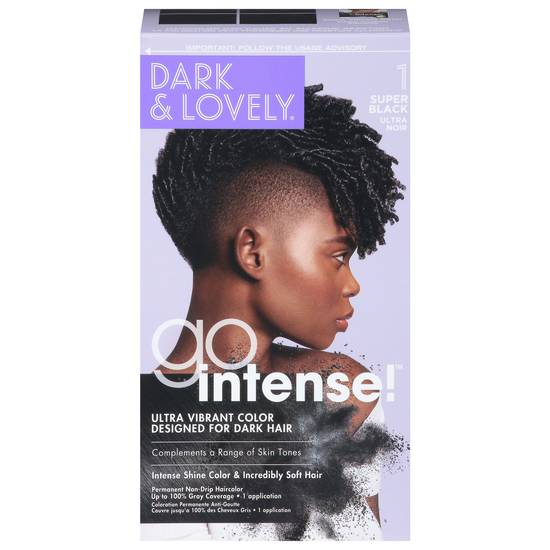 Dark and Lovely Go Intense! Permanent Hair Color, 1 Super Black