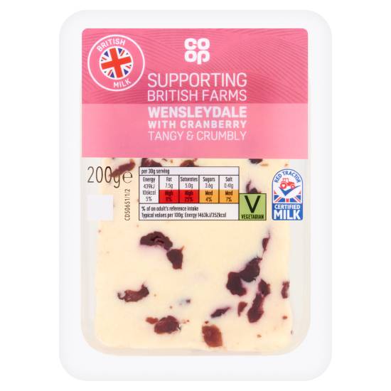 Co-Op British Wensleydale With Cranberry 200g