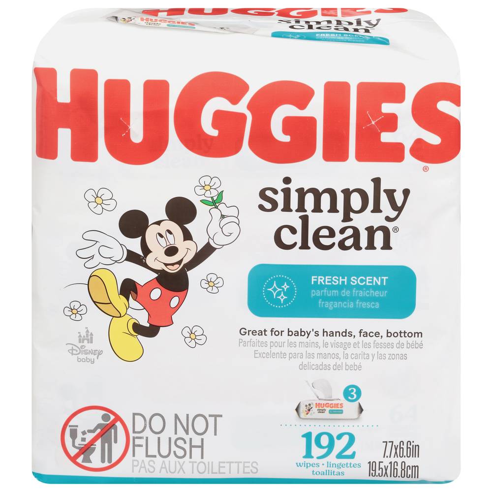 Huggies Simply Clean Fresh Scent Baby Wipes (3 ct)