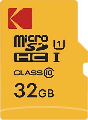 Kodak 32GB Memory Card with Adapter, UHS-I, V10 (EKMSDM32GHC10K)