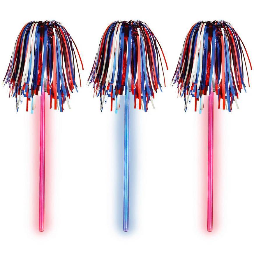 Party City Pom Pom Glow Wands, 9.75 inches, Multi (3 ct)