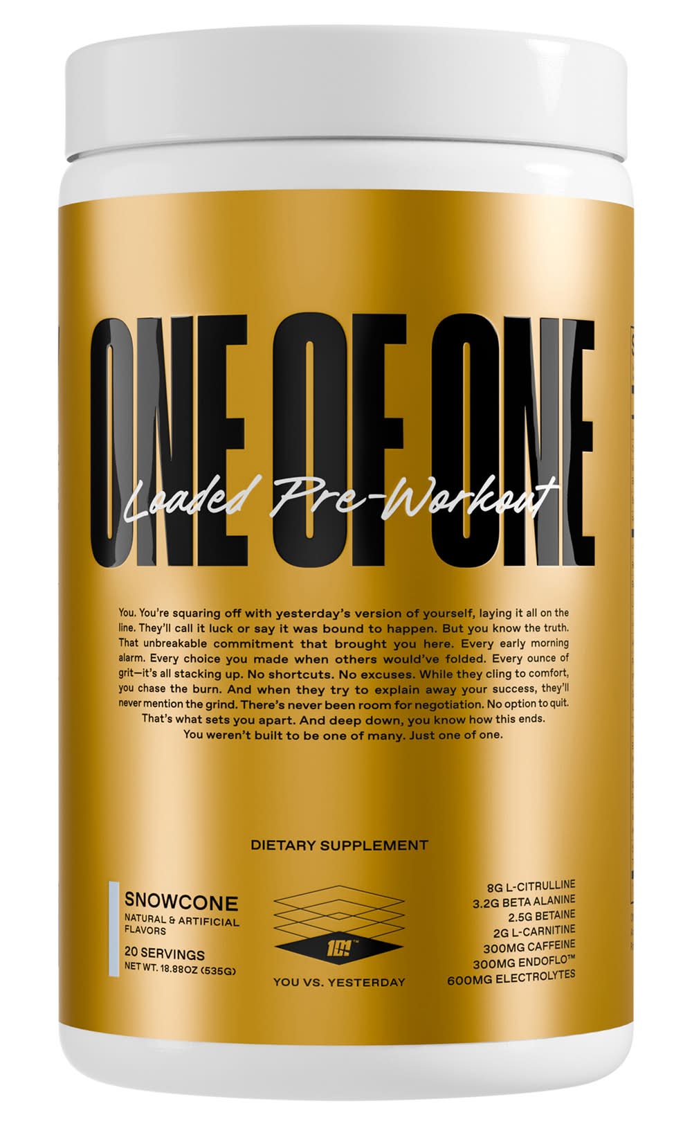 One of One Loaded Pre-Workout Supplements, Snowcone (18.88 oz)