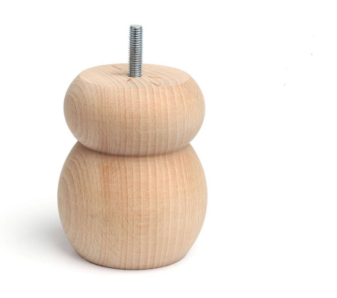 Pé de madeira redondo D85MM FAIA