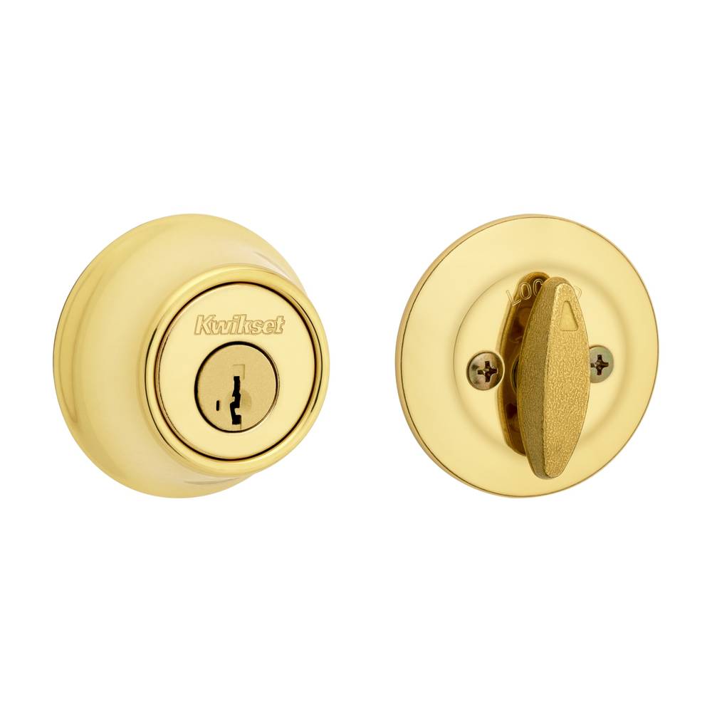 Kwikset Security 660 Series Polished Brass Single Cylinder Deadbolt with SmartKey | 96600-747