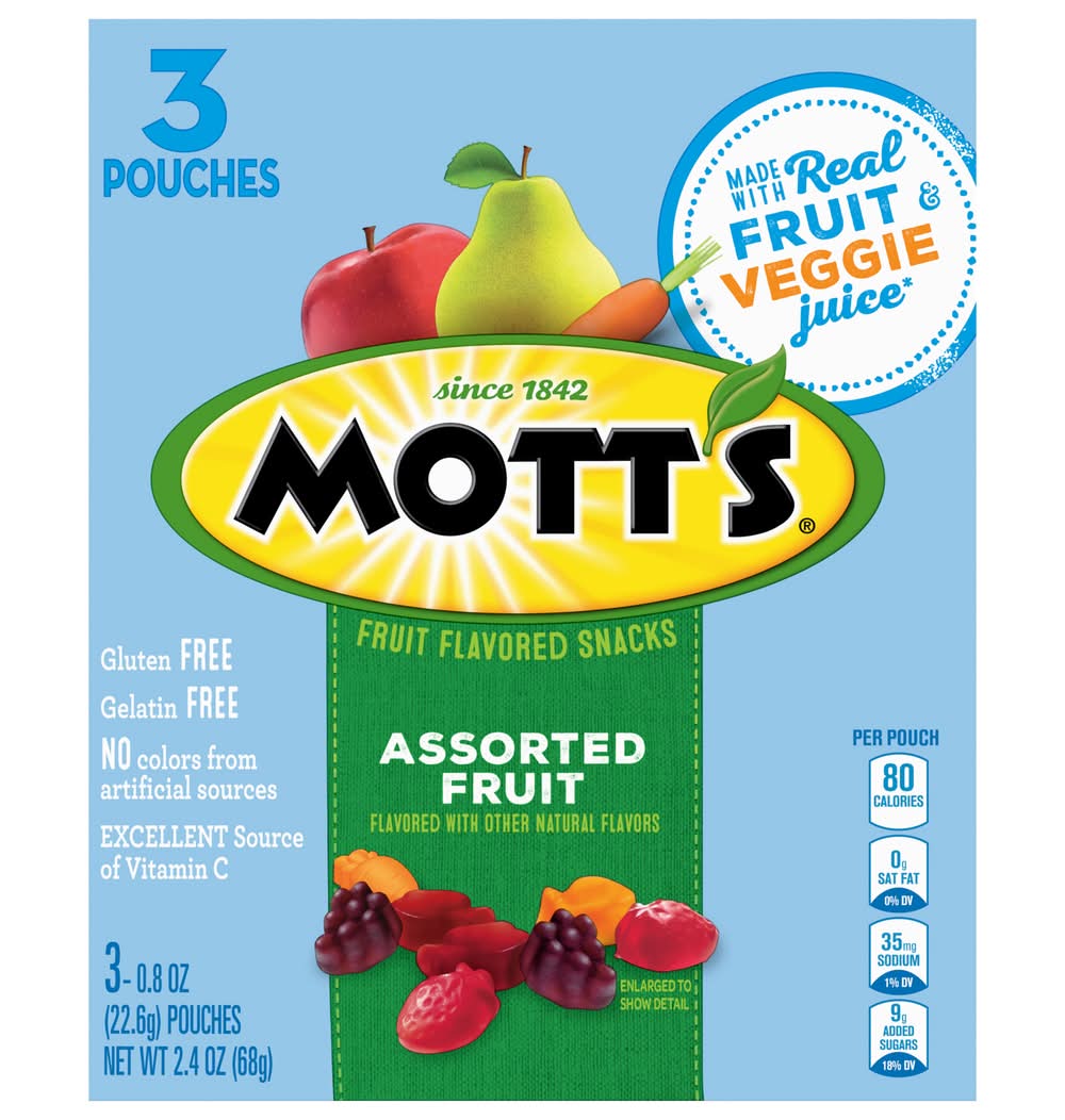Mott's Assorted Fruit Flavored Snacks Pouches (2.4 oz)