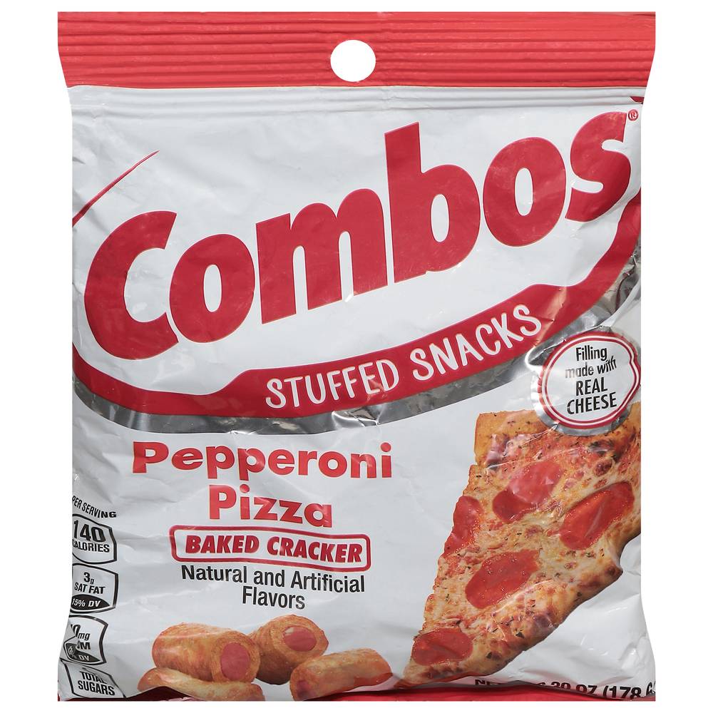 Combos Pepperoni Pizza Baked Cracker Stuffed Snacks