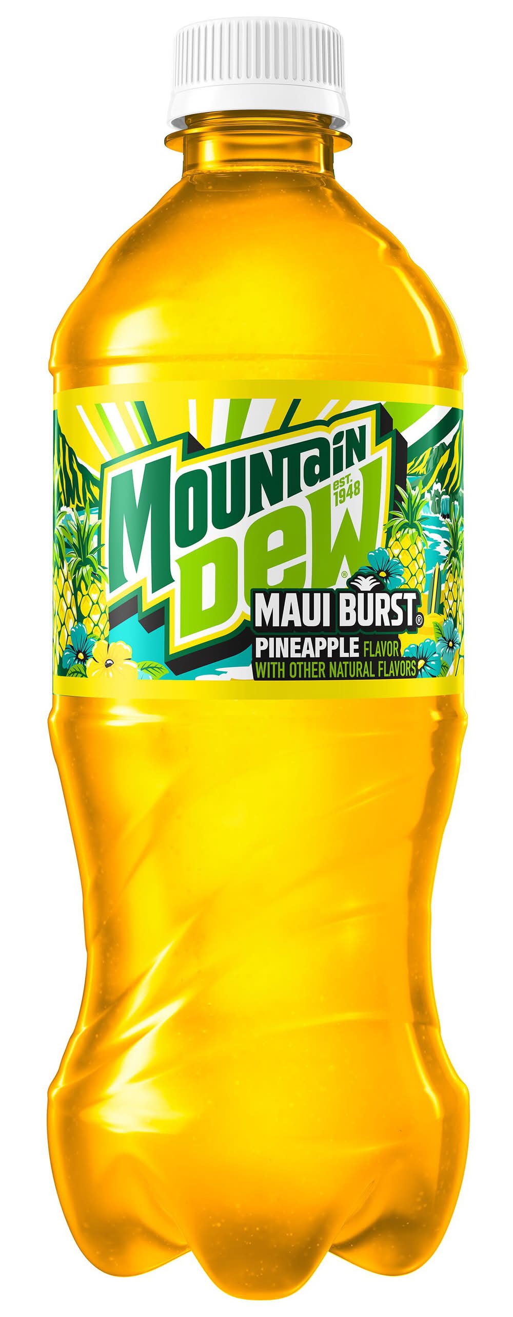 Mountain Dew Maui Burst Soda, Pineapple (20 fl oz)