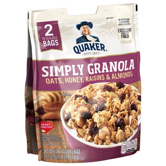 Quaker Simply Granola With Oats Honey Raisins & Almonds (2 ct, 2 lb)